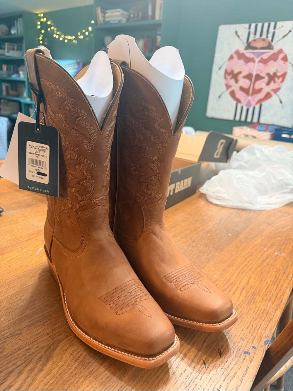 Men's Tan Moonshine Spirit Crazy Horse Tan Cowboy Boots (NWT)